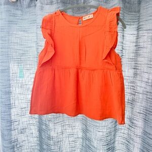 Light orange sherbet womans Ruffle Top